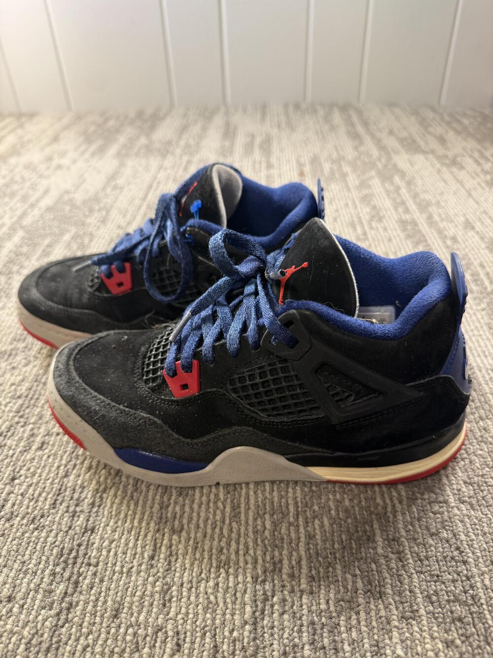 Jordan Air Jordan 4 Retro Shoes Youth Size 3Y Black Blue Red Sneakers IB4388-003